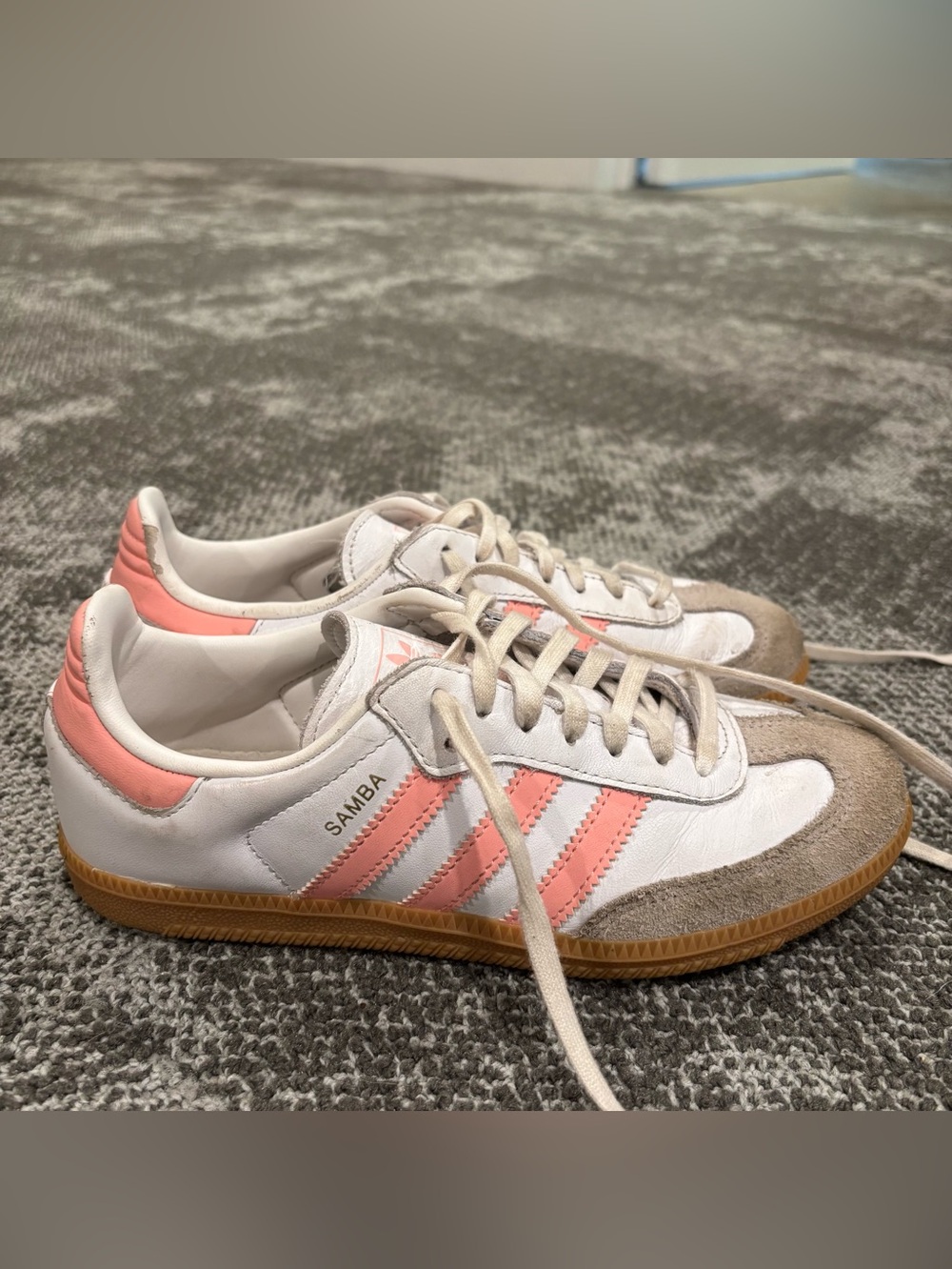 Adidas Samba OG White Pink Shoes Womens U.S. 5